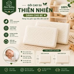 Gối Cao Su Thiên Nhiên Em Bé Aniva Bedding 27x44cm, 30x50cm - Thoáng Khí, Kháng Khuẩn, Êm Ái 1