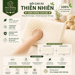 Gối Cao Su Thiên Nhiên Em Bé Aniva Bedding 27x44cm, 30x50cm - Thoáng Khí, Kháng Khuẩn, Êm Ái 2