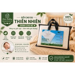 Gối Cao Su Thiên Nhiên Em Bé Aniva Bedding 27x44cm, 30x50cm - Thoáng Khí, Kháng Khuẩn, Êm Ái 4