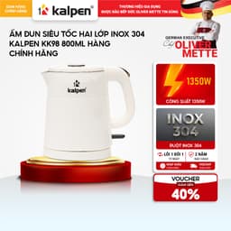 Ấm đun siêu tốc hai lớp Inox 304 KALPEN KK98 800ml hàng chính hãng 1