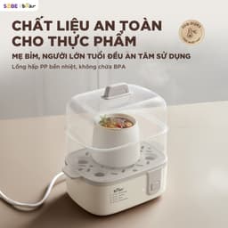 Nồi Hấp - Triệt Trùng Bear ECK-125NR, 2.4L Hấp 2 Tầng - Nhựa PP Cao Cấp, Hàng Chính Hãng 5