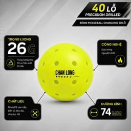 [CHÍNH HÃNG] Combo 18-36-54-90 Bóng Pickleball ChanLong 40 Lỗ Nhựa PE Nguyên Khối Chuẩn Thi Đấu Tập Luyện Cao Cấp 4
