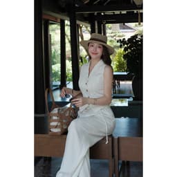 Áo Gile Linen Hàn Màu Trắng Kem MACI MCAGLTR0348 Thời Trang Nữ Thiết Kế Độc Quyền 8