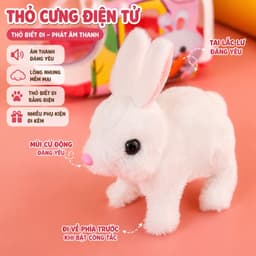 THỎ CƯNG ĐIỆN TỬ KÈM XE ĐỰNG – PHÁT ÂM THANH, BIẾT ĐI, NHIỀU PHỤ KIỆN 4
