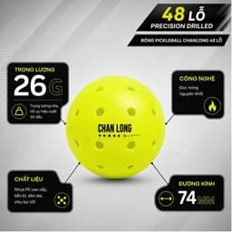 [CHÍNH HÃNG] Hộp 18-36-54-90 Bóng Pickleball ChanLong 48 Lỗ Nhựa PE Đúc Nguyên Khối Dùng Tập Luyện Thi Đấu 3