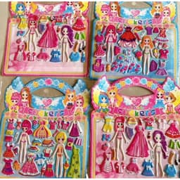 set 20 tờ dán sticker nổi 3d thời trang kèm tô màu mặt sau 2