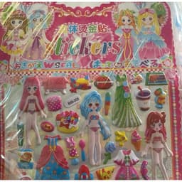 set 20 tờ dán sticker nổi 3d thời trang kèm tô màu mặt sau 3