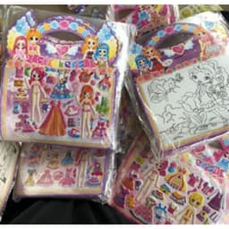 set 20 tờ dán sticker nổi 3d thời trang kèm tô màu mặt sau 5