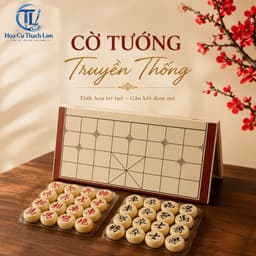 [Tặng bảng ghi điểm] Bộ Cờ Tướng Gỗ Gấp Gọn 2 Trong 1, Quân Cờ Gỗ Tròn, Bàn Cờ Tiện Lợi Dễ Mang  5