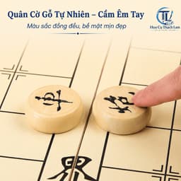[Tặng bảng ghi điểm] Bộ Cờ Tướng Gỗ Gấp Gọn 2 Trong 1, Quân Cờ Gỗ Tròn, Bàn Cờ Tiện Lợi Dễ Mang  4
