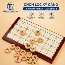 [Tặng bảng ghi điểm] Bộ Cờ Tướng Gỗ Gấp Gọn 2 Trong 1, Quân Cờ Gỗ Tròn, Bàn Cờ Tiện Lợi Dễ Mang  6