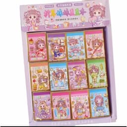 Hộp 48 quyển sổ dán sticker mini hình cô gái khác nhau 3