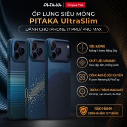 [Ốp Lưng iPhone 17 Pro/ Pro Max] Ốp PITAKA UltraSlim - Sợi Aramid Siêu Mỏng, Cao Cấp, Công Nghệ PitaTap 1