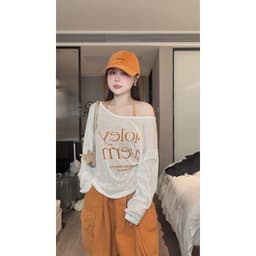 ( HÀNG QC ) Áo Giấy Chữ Lệch Vai 2 Món Holey 3
