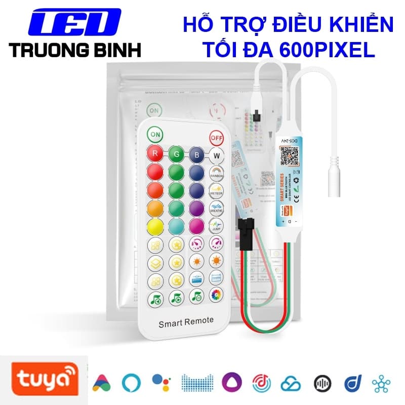 TY07 TY07W TUYA BỘ ĐIỀU KHIỂN LED FULL MÀU ARGB WS2812B WS2811 UCS1903 NHÁY THEO NHẠC HỖ TRỢ APP WIFI