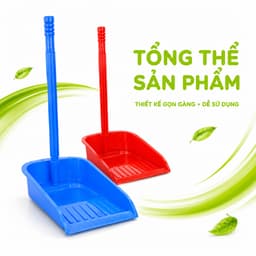 Hốt Rác Cán Dài Nhựa Miệng Rộng Thu Gom Rác GD38 - Xẻng Hốt Rác Cán Dài Lòng Sâu Chất Liệu Nhựa 2