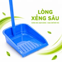 Hốt Rác Cán Dài Nhựa Miệng Rộng Thu Gom Rác GD38 - Xẻng Hốt Rác Cán Dài Lòng Sâu Chất Liệu Nhựa 5
