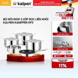 Bộ nồi chảo 5 món Inox 304 liền khối KALPEN KAMPFER KF3 16-20-24 chảo 24cm hàng chính hãng 1