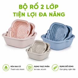 Bộ Rổ Thau Nhựa PP Cao Cấp 3 Món Đa Năng Việt Nhật GD42 - Bộ Rổ Chậu Nhựa Đa Năng 3 Chi Tiết 2