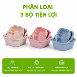 Bộ Rổ Thau Nhựa PP Cao Cấp 3 Món Đa Năng Việt Nhật GD42 - Bộ Rổ Chậu Nhựa Đa Năng 3 Chi Tiết 9