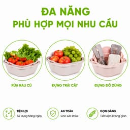 Bộ Rổ Thau Nhựa PP Cao Cấp 3 Món Đa Năng Việt Nhật GD42 - Bộ Rổ Chậu Nhựa Đa Năng 3 Chi Tiết 5