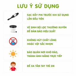 Máy Hút Bụi Cầm Tay Không Dây Sạc USB Tamashio GD47 - Máy Hút Bụi Mini Cầm Tay Không Dây ÔTô Nhà Cửa 9