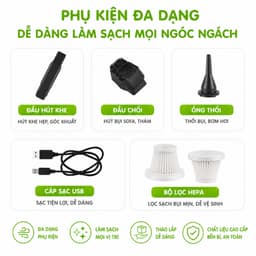 Máy Hút Bụi Cầm Tay Không Dây Sạc USB Tamashio GD47 - Máy Hút Bụi Mini Cầm Tay Không Dây ÔTô Nhà Cửa 8