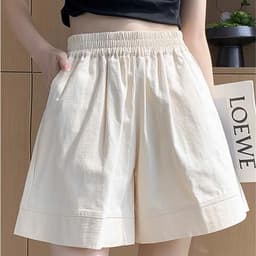 Quần Short Nữ Cạp Cao Lưng Thun Chữ A Cúc Bấm Ống Rộng Basic Hàn Quốc, Quần Đùi Nữ Mặc Đi Chơi 8