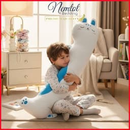 ⛄️MÁT LẠNH⛄️Gối Ôm Băng Lạnh Thú Bông Cỡ Lớn 110x30cm - Mẫu Thiết Kế Cao Cấp - Nemtot Bedding 3