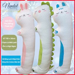 🍄SIÊU CƯNG🍄Gối Ôm Băng Lạnh Hình Thú Bông - Mẫu Thiết Kế Cao Cấp, Gối Ôm Siêu Lạnh Cỡ Lớn 110x30cm 7