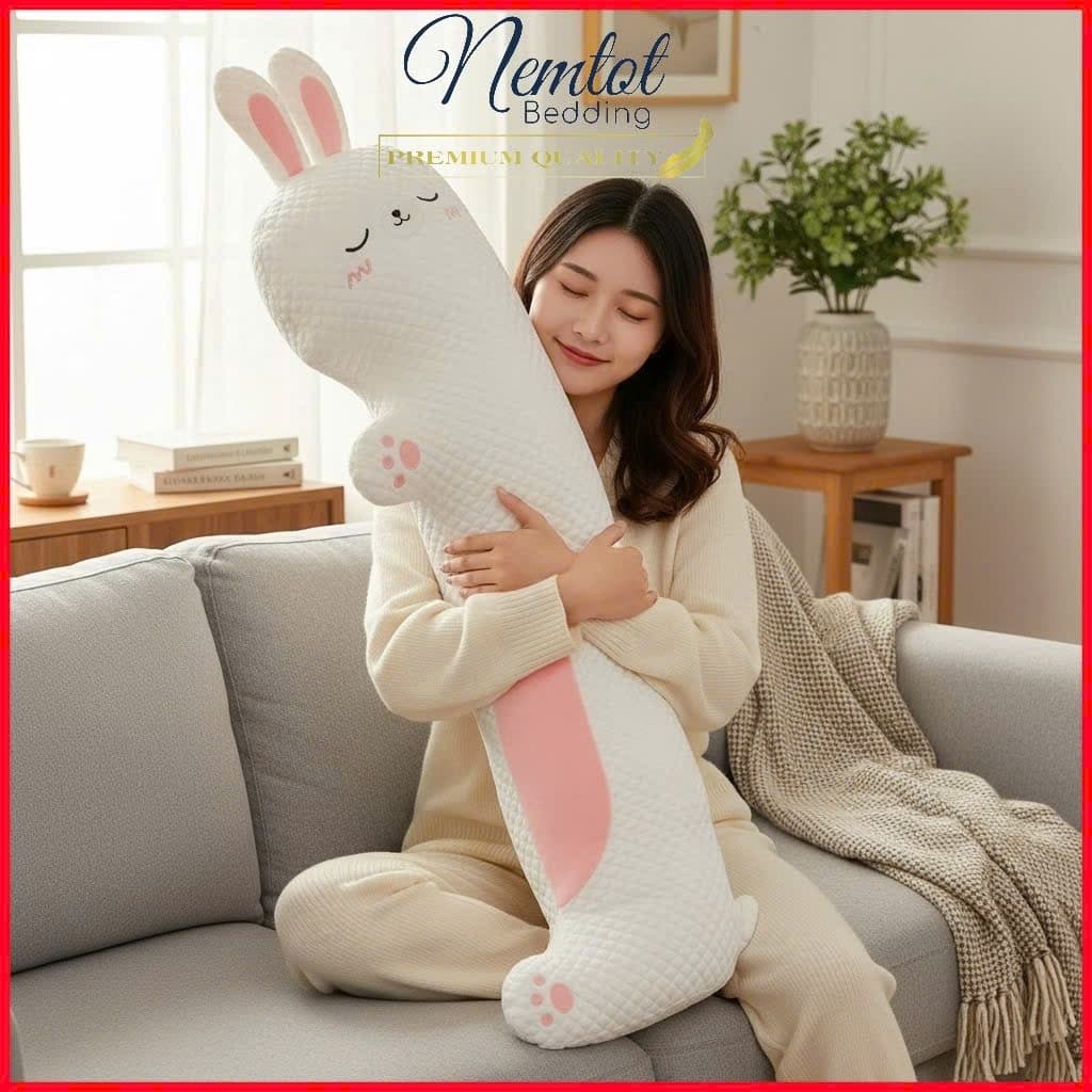🍄SIÊU CƯNG🍄Gối Ôm Băng Lạnh Hình Thú Bông - Mẫu Thiết Kế Cao Cấp, Gối Ôm Siêu Lạnh Cỡ Lớn 110x30cm
