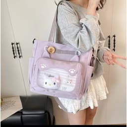 Túi tote đeo vai nữ phong cách Hàn Quốc – Ngăn trong rộng, kèm ngăn mica trưng bày charm siêu xinh 3