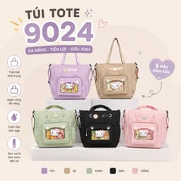 Túi tote đeo vai nữ phong cách Hàn Quốc – Ngăn trong rộng, kèm ngăn mica trưng bày charm siêu xinh 2