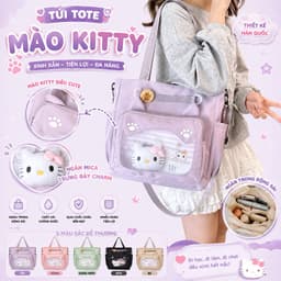 Túi tote đeo vai nữ phong cách Hàn Quốc – Ngăn trong rộng, kèm ngăn mica trưng bày charm siêu xinh 1