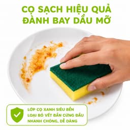 Miếng Chà Rửa Nhà Bếp Bọt Biển Thấm Hút GD72 - Mút Cọ Rửa Chén Bát Đánh Bay Dầu Mỡ Nhanh Chóng 4