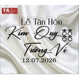 TA 147 - bảng tên đám cưới mica trong/ bảng trang trí gia tiên/ decor tiệc cưới hỏi 6