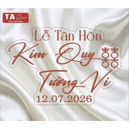 TA 147 - bảng tên đám cưới mica trong/ bảng trang trí gia tiên/ decor tiệc cưới hỏi 7