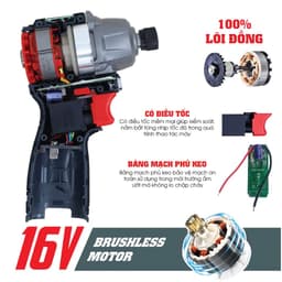 Máy chuyên vít có búa WORKFIX WF-SD150PRO, Lực siết 150Nm, 3 Tốc độ, Đầu ngậm vít nhanh 7