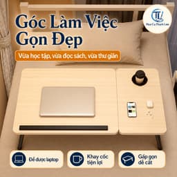 [Tặng bình giữ nhiệt & Kẹp giấy] Bàn Gấp Gọn Đa Năng Để Laptop Trên Giường, Bàn Học Đọc Sách Có Khay 6