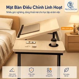 [Tặng bình giữ nhiệt & Kẹp giấy] Bàn Gấp Gọn Đa Năng Để Laptop Trên Giường, Bàn Học Đọc Sách Có Khay 9
