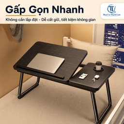 [Tặng bình giữ nhiệt & Kẹp giấy] Bàn Gấp Gọn Đa Năng Để Laptop Trên Giường, Bàn Học Đọc Sách Có Khay 8