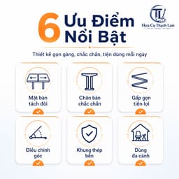 [Tặng bình giữ nhiệt & Kẹp giấy] Bàn Gấp Gọn Đa Năng Để Laptop Trên Giường, Bàn Học Đọc Sách Có Khay 3