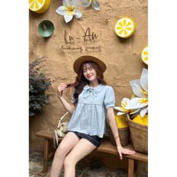 ÁO BABYDOLL CỔ SEN PETTER PAN TAY BỒNG XINH XẮN TIỂU THƯ CHO NỮ m6056 8