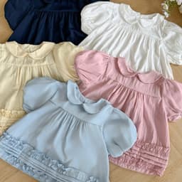 ÁO BABYDOLL VIỀN BÈO 2 LỚP CỔ PETER PAN FORM RỘNG TIỂU THƯ CHO NỮ m6057 1