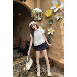 ÁO BABYDOLL VIỀN BÈO 2 LỚP CỔ PETER PAN FORM RỘNG TIỂU THƯ CHO NỮ m6057 9