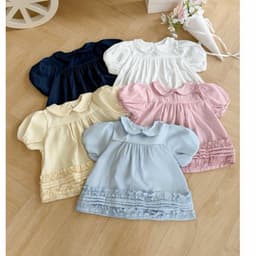 ÁO BABYDOLL VIỀN BÈO 2 LỚP CỔ PETER PAN FORM RỘNG TIỂU THƯ CHO NỮ m6057 2