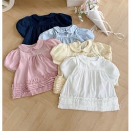 ÁO BABYDOLL VIỀN BÈO 2 LỚP CỔ PETER PAN FORM RỘNG TIỂU THƯ CHO NỮ m6057 4