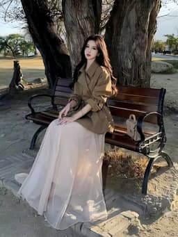 Áo Khoác Măng Tô Nữ Dáng Ngắn Cổ Vest Thắt Eo Phong Cách Hàn Quốc Thanh Lịch Sang Trọng Chali AZ89 2