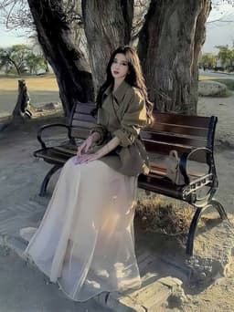 Áo Khoác Măng Tô Nữ Dáng Ngắn Cổ Vest Thắt Eo Phong Cách Hàn Quốc Thanh Lịch Sang Trọng Chali AZ89 3