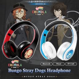 Tai Nghe Bluetooth Bungo Stray Dogs Dazai Osamu Anime Không Dây Gập Gọn Thẻ TF Cosplay Game 1